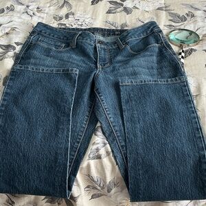 Faded Glory Dark Blue Flare Jeans. Size 14P.
